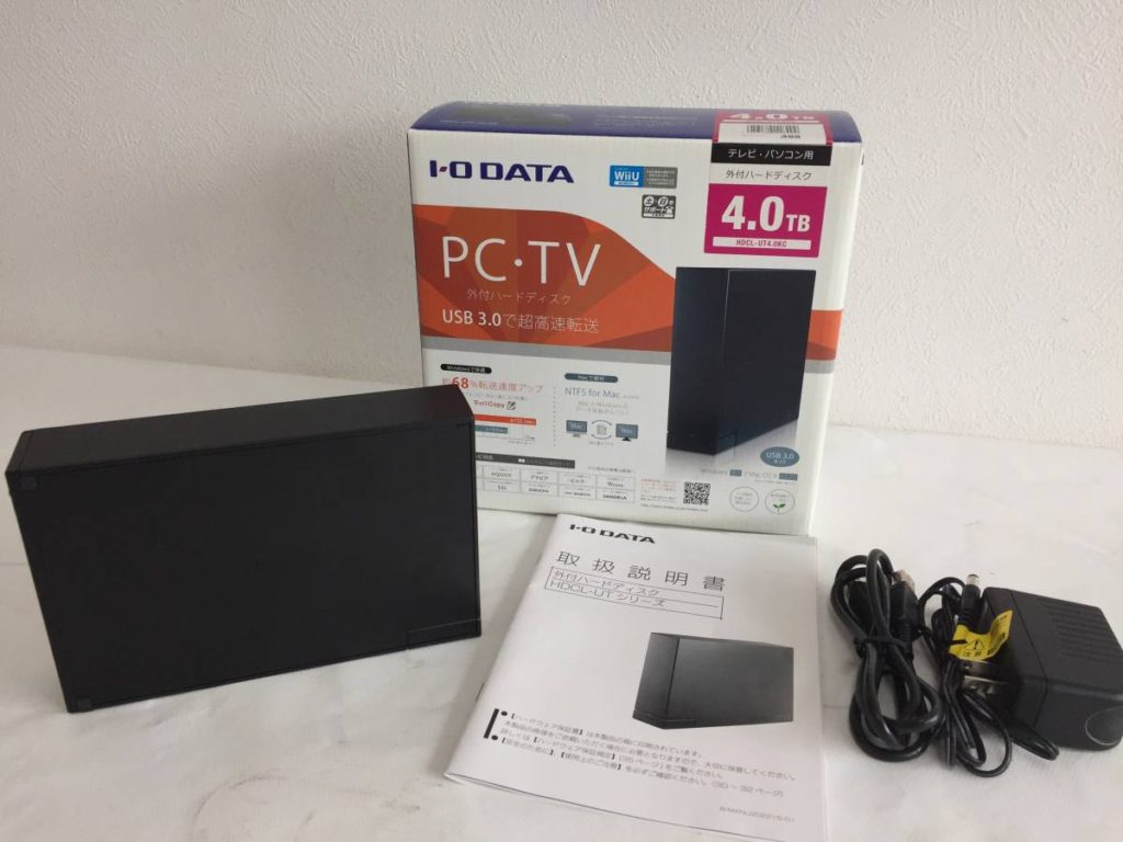 I-O DATA アイオーデータ 4.0TB HDCL-UT4.0KC PC・TV 外付けハードディスク USB3.0対応座間市パソコン出張買取！外付けハードディスクを出張買取しました！